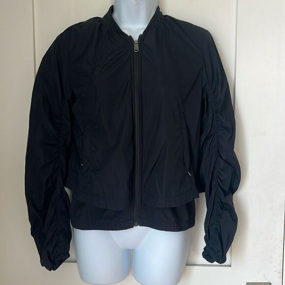 Athleta Women's Black Bomber Jacket sz XXS - Picture 3 of 10